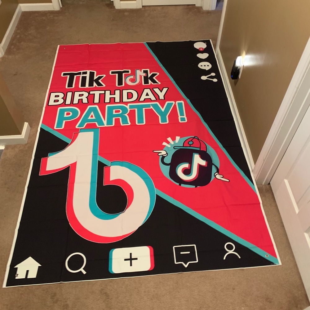 TikTok birthday party wall tapestry HUGE BRAND NEW